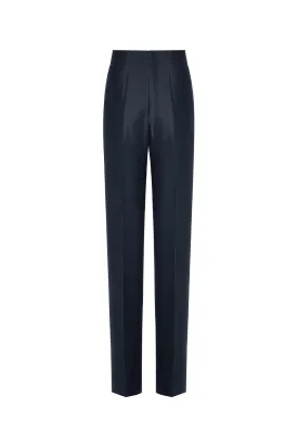 Jeanie Straight Slim Leg Silk Taffeta Floor Length Pants