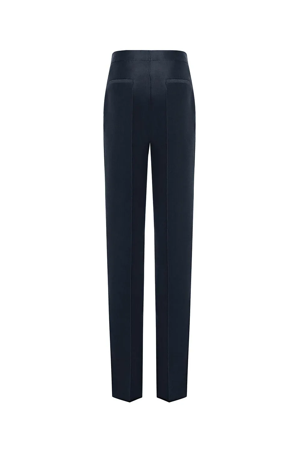 Jeanie Straight Slim Leg Silk Taffeta Floor Length Pants