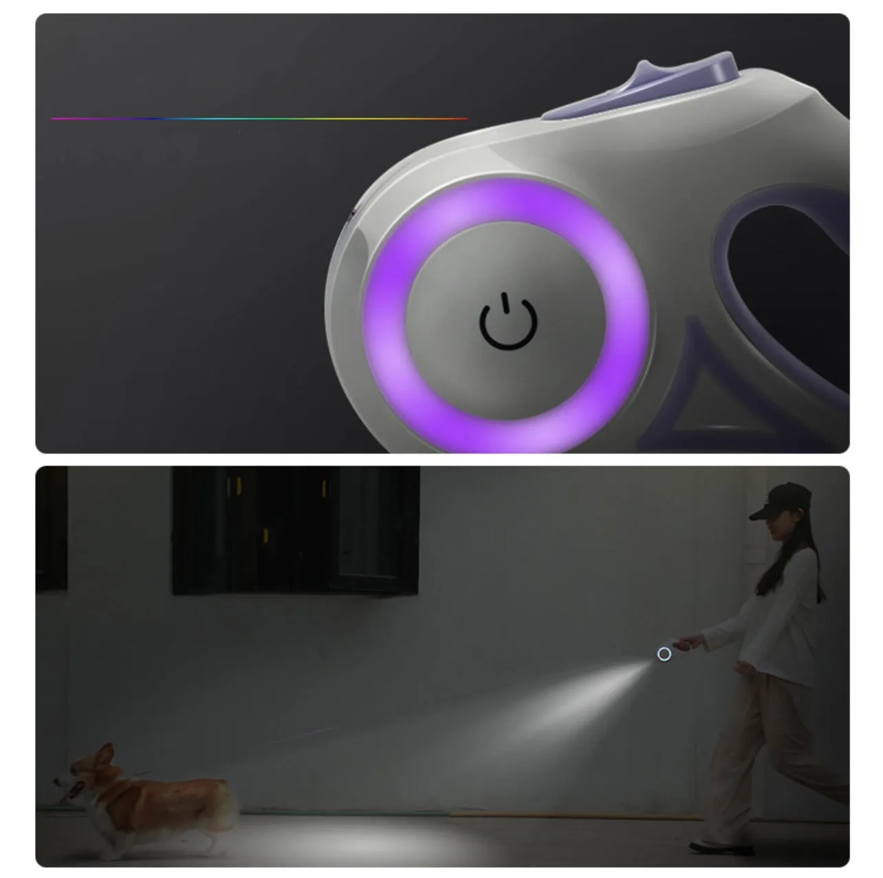LED Light Retractable Dog Leash, 2 colors