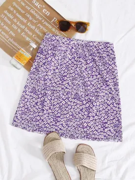 Lettuce Trim Ditsy Floral Mesh Skirt