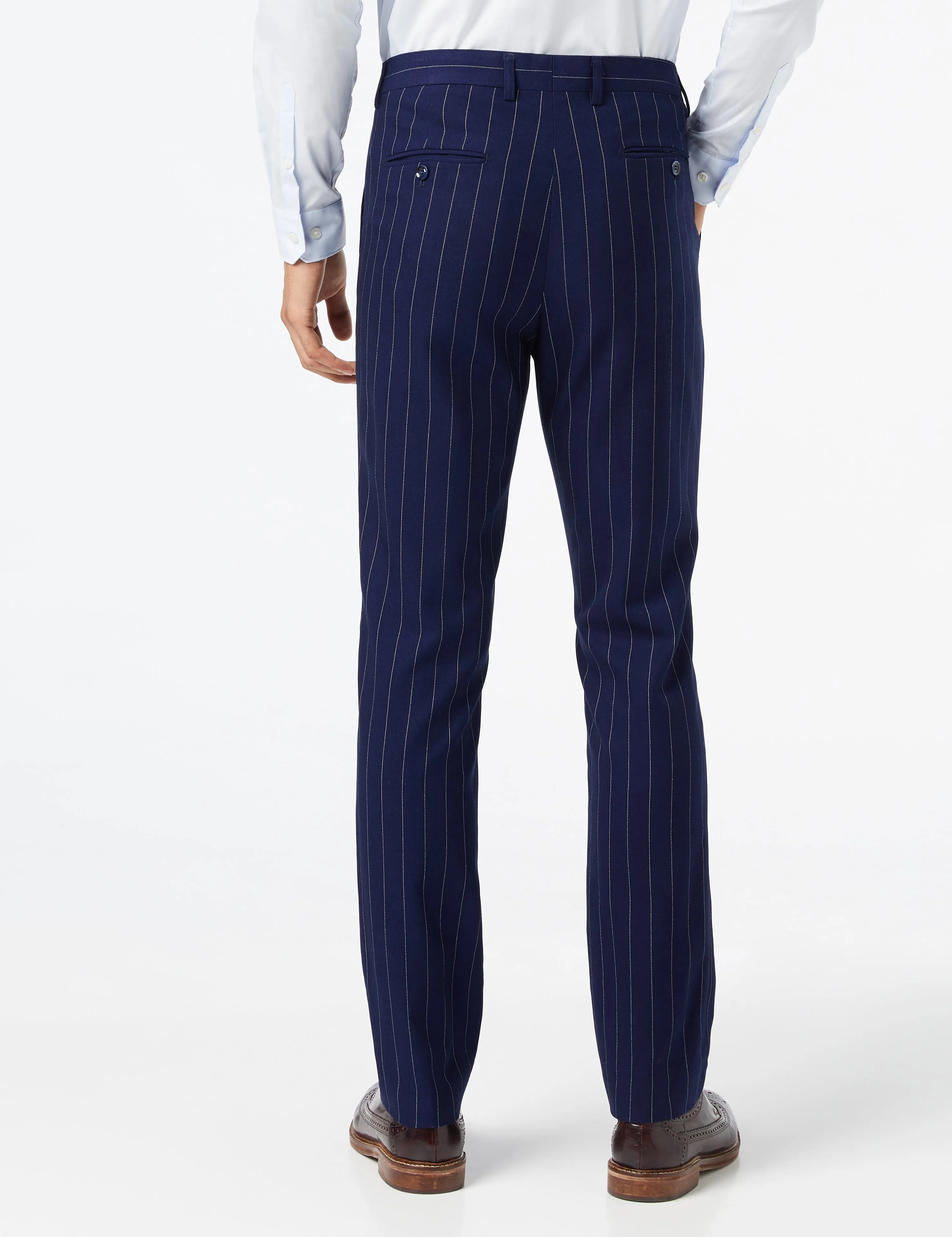 NAVY PINSTRIPE DOUBLE BREASTED SUIT
