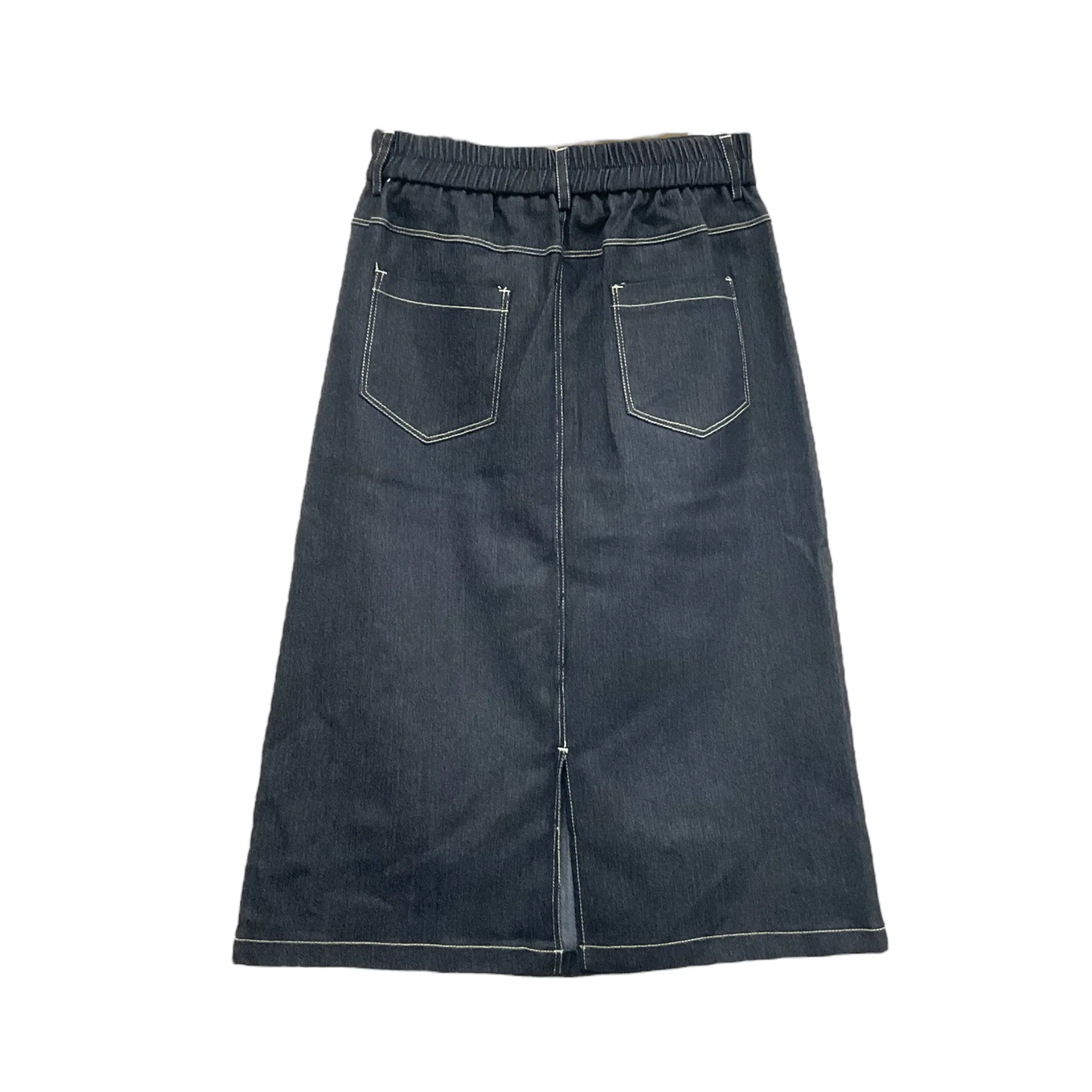 Patch Women A-Line Midi Denim Skirt (Copy)