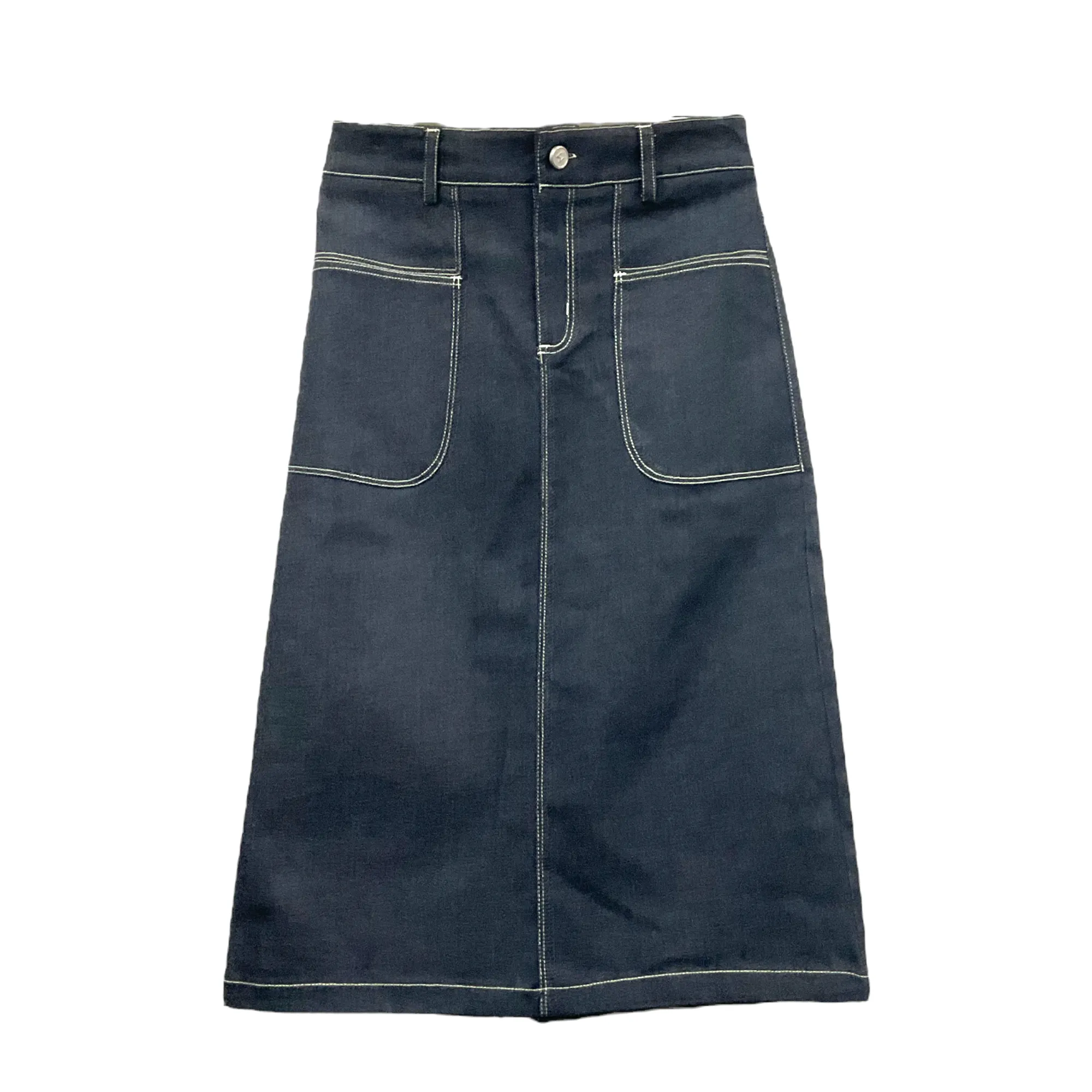 Patch Women A-Line Midi Denim Skirt (Copy)